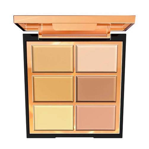FV 6 Colors Cream Concealer Palette, Full Coverage & Long Lasting Colors Corrector Palette for Dark Circles, Redness, Acne with Natural Finish Cream Foundation Palette, 01 Light Shade