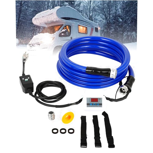 MIROZO RV Heated Water Hose for 15FT, -40 ℉ Freeze Protection Heated Drinking Water Hose Upgrade with Digital Display,Energy-Saving Thermostat,for RV,Camper,Home.Garden(Blue)