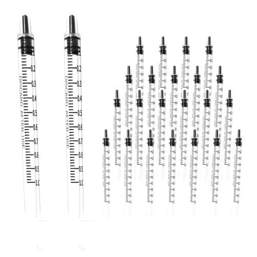 ZIYIZE 24 Pack 1ml Sringe, 1cc Syringe for Measuring Liquid, lip gloss, Individually Sealed Syringe for Oral Dental Care, Scientific Lab, Plant Hydroponic, Feed Pets, No Needle