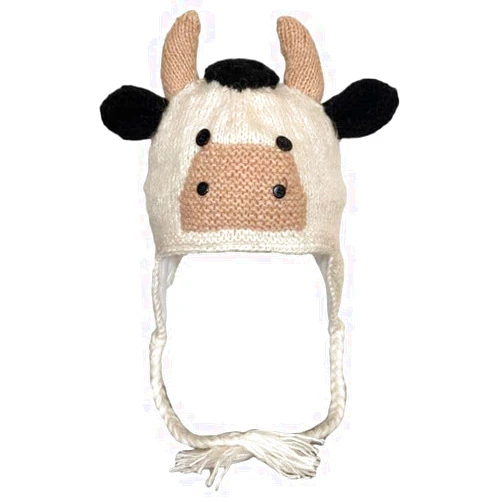 THE COLLECTION ROYAL Woolen Aand Fleece Lined Knitted Winter Animal Ear Flap Beanie Hat for Women and Men
