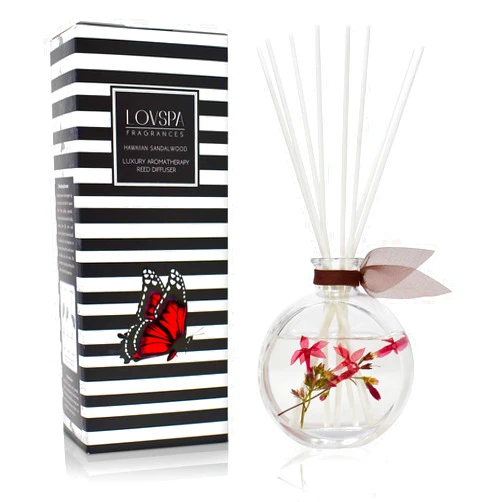LOVSPA Hawaiian Sandalwood Luxury Home Fragrance Diffuser Reeds Set | Opulent Notes of Creamy Sandwalwood, Amber & Earthy Patchouli