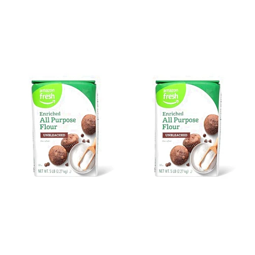 Amazon Fresh, Unbleached All Purpose Flour, 5 Lb (Pack of 2)