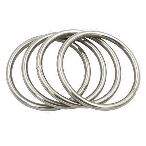 DGOL 5 packs 3-1/8 inch Strong Welded O Ring 304 Stainless Steel Round Ring Buckles, Wire Thickness 0.24 inch