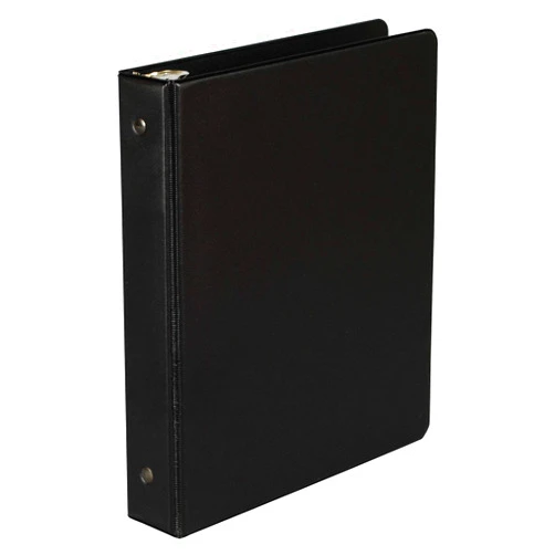 Samsill Economy 1 Inch Mini 3 Ring Binder, Made in The USA, Round Ring Binder, Non-Stick Customizable Cover, Black (‎12300)