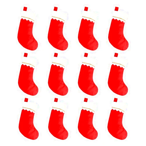 CCINEE 12pcs Red Felt Christmas Stockings 15