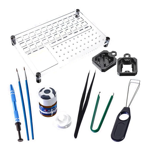 Gliging Switch Tester Station Switch Opener with GPL 205g0 Lubricating Oil Acrylic Lube DIY Double-Deck Removal Platform Keycaps Puller for Custom Gateron Cherry Mechanical Keyboard(Lubrication Kit C)