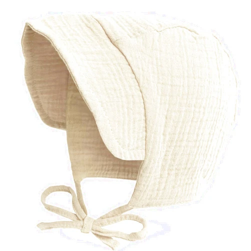 JELLYTREE Baby Hat Brimmed Sun Bonnet Muslin Double Gauze Toddler Sun Hat Infant Boys Girls Beanie Caps, 6m 12m 24m