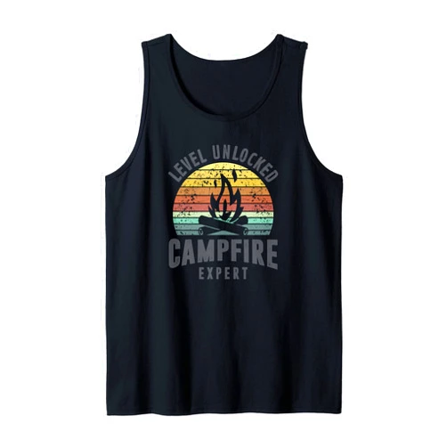 TooMerch Campfire Expert Campfire Expert Level Unlocked Best Adventure Traveler Group Tank Top