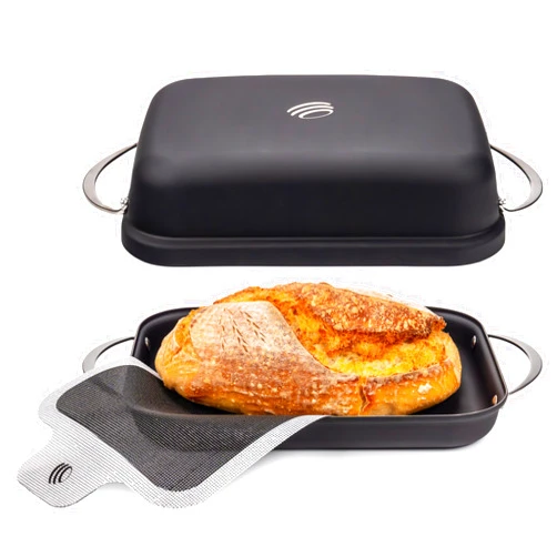 Bulka Bread Oven for Sourdough, Carbon Steel Dutch Oven for Bread Baking - Lightweight Sourdough Bread Pan, No Seasoning Required, Even Heat Design, Silicone Bread Sling Included, Rust-Resistant