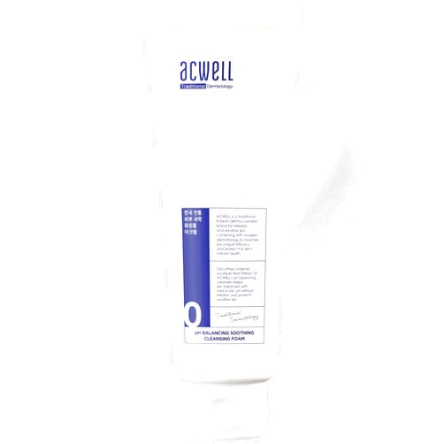 ACWELL pH Balancing Soothing Exfoliating Cleansing Foam 5.1 fl.oz. - AHA BHA PHA Exfoliating and Calming Facial Cleanser for Sensitive Skin, pH 5.5, Calms Acne and Blemishes, Moisturizing Bubble Foam