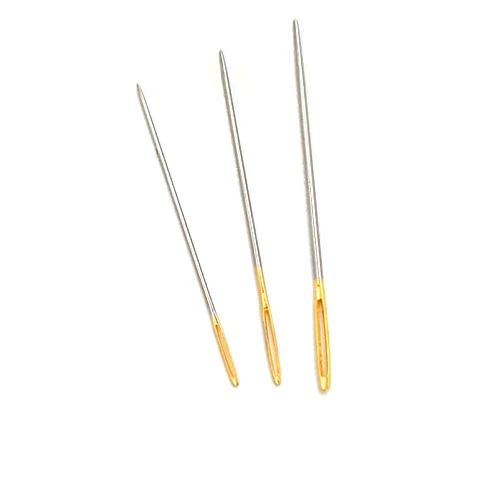 Joyautum Cross-Stitch Needles Blunt Gold Tails Beaded Needle Needlework Accessories Embroidery Tools Number #22#24#26 14ct 11ct 9ct 100 Pieces