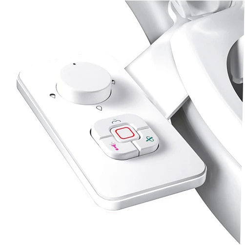 SAMODRA Bidet Attachment, Non-Electric Cold Water Bidet Toilet Seat Attachment with Pressure Controls, Retractable Self-Cleaning Dual Nozzles for Frontal & Rear Wash - White