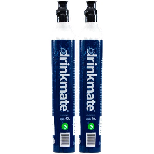 Drinkmate Threaded 60L CO2 Exchange Cabonation Cylinders, Compatible w/SodaStream (Screw-In), Aarke, Ninja Thirsti, 14.5 Oz, Cartridge Gas Canister Refill (Set of 2)