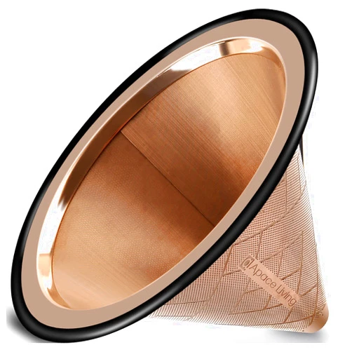 Apace Living Compatible with Hario V60, Chemex Pour Over Coffee Filter - Wide Metal Base Reusable Stainless Steel Coffee Dripper - Paperless Coffee Filter for Sustainable Brewing