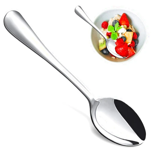HANSGO 8PCS Dinner Spoons Set, 7.3inch Food Grade Stainless Steel Spoons Silverware Tablespoons for Home Kitchen Restaurant Dishwasher Safe