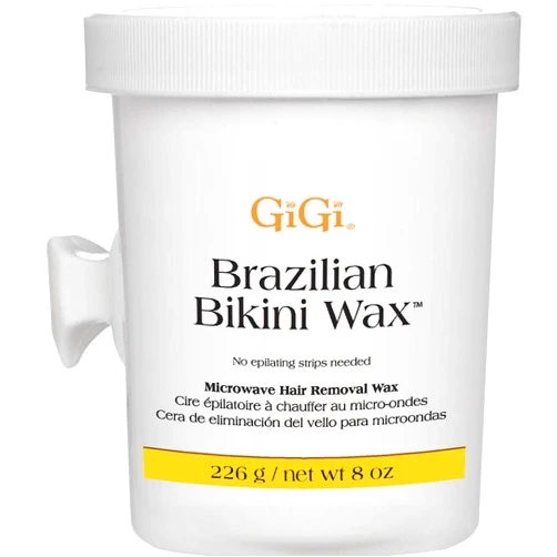 GiGi Brazilian Bikini Wax Microwave Formula, Painless, Residue-Free Hard Wax for Coarse Hair, Perfect for Sensitive Areas, 8 oz, 1-pack