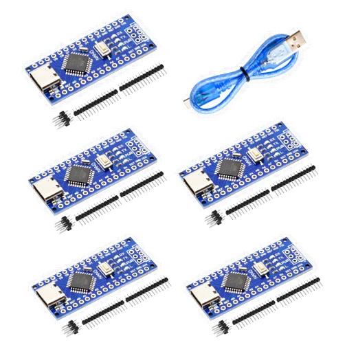 AYWHP Nano V3.0 Board with Cable, AYWHP 5PCS Nano Board ATmega328P, CH340G Chip 5V 16M, Microcontroller Compatible with Arduino Nano (USB C Port)