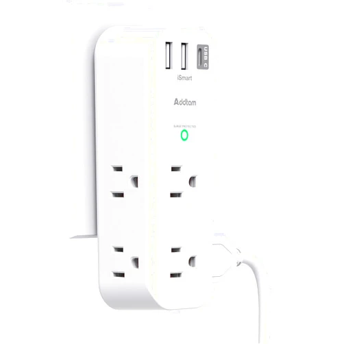 Addtam Surge Protector - Outlet Extender with Rotating and Multi Plug with 6 AC 3 USB Ports (1 USB C), 3-Sided Power Strip with Wall Adapter Charger for Home Travel Office, ETL Listed (1800J)