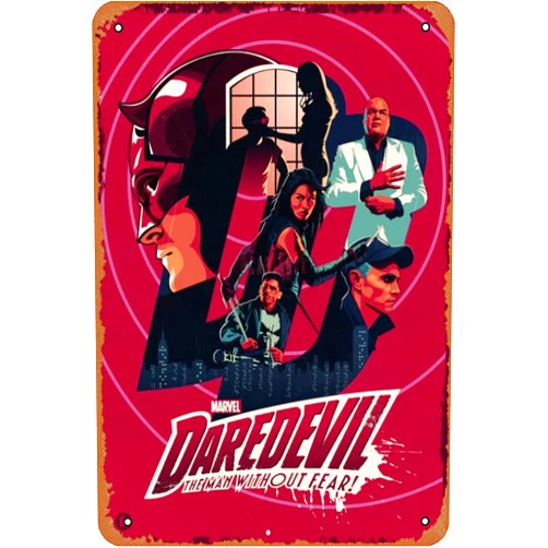 Cloxks Daredevil 2005 2008 Retro Metal Tin Sign Vintage Room Decor Poster for Home Coffee Bar Wall Art Decor 8x12 Inch
