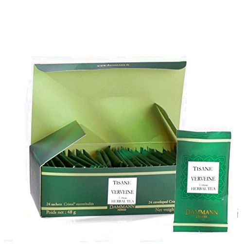 DAMMANN FRERES - HERBAL Tea VERBENA - 24 wrapped crystal envelopped tea bags