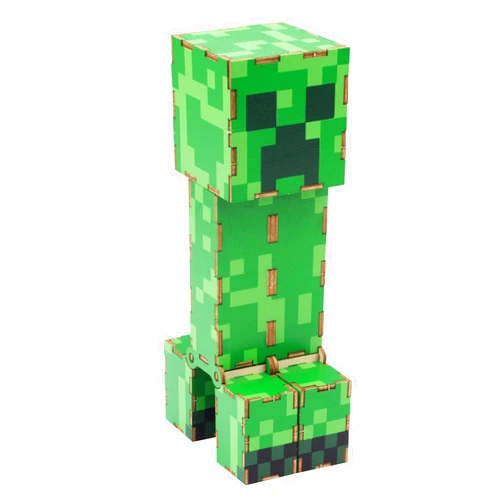 IncrediBuilds Minecraft Creeper 3D Wood Puzzle & Model Figure Kit (38 Pieces) - Build & Paint Your Own 3-D Video Game Toy, No Glue Required - Officially Linensed - Gift for Kids, Boys & Teens