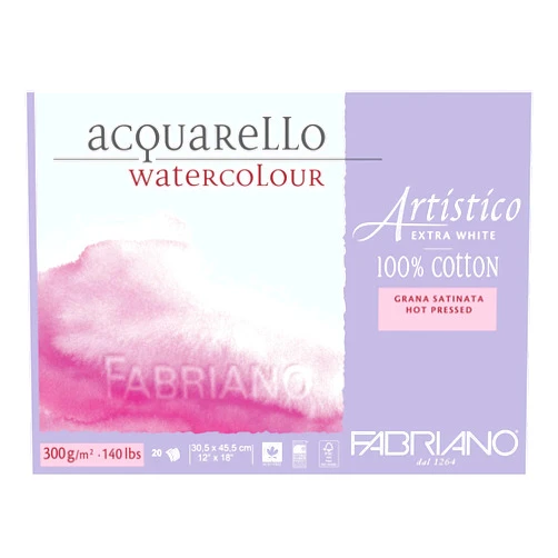 Honsell Fabriano Artistico 140 lb. Hot Press 20 Sheet Block 12x18