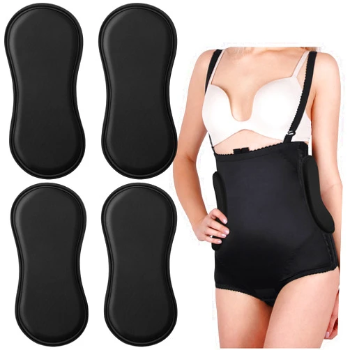 Geyoga 4 Pcs Lipo Foams Post Surgery Lipo Foam Lateral Protectors Women Lipo Side Foam Pads Foam Boards for Post Surgery AB Board Liposuction Surgery Flattening Abdominal Compression Tummy Tuck Black
