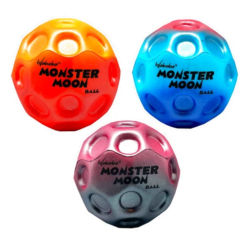 Waboba Monster Moon Ball - The New Larger Super Bouncing Ball - 3 Pack (Assorted Colors)