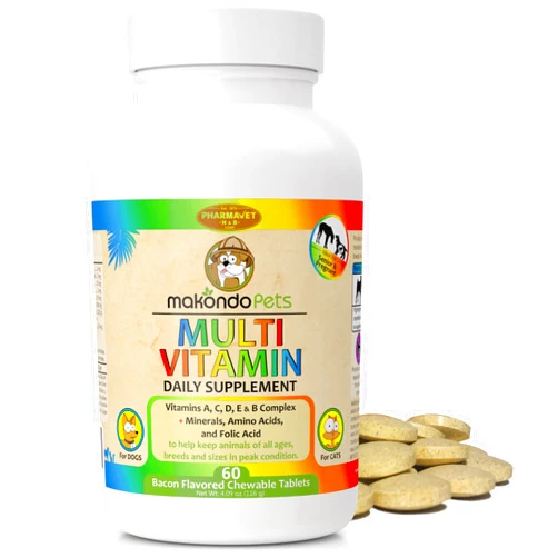 Makondo Pets Prenatal Dog Vitamins – Multivitamin for Dogs and Cats with Folic Acid, Minerals and Amino Acids. Ideal for Pregnant, Breast Feeding and Newborn Pets – Senior Dog Supplement, Complete Puppy Vitamins.