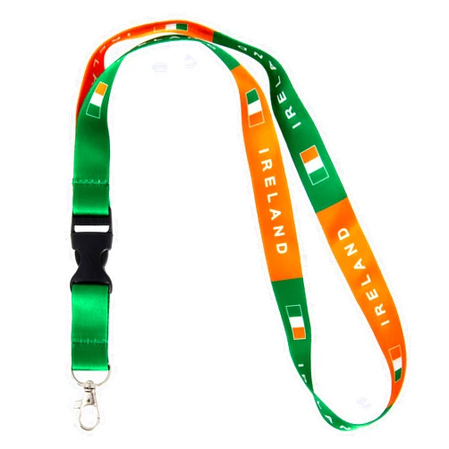 Desert Cactus Country of Ireland Lanyard Flag Car Keys ID Badge Holder Keychain Souvenir Irish Detachable Breakaway Snap Buckle (Lanyard)