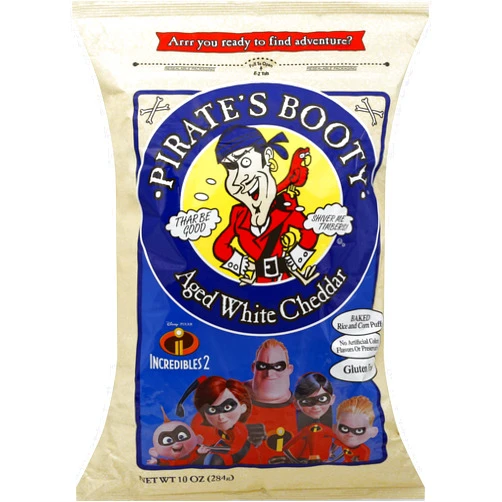 The Hershey Company Pirate’s Booty Snack Puffs, Aged White Cheddar, 10 oz.