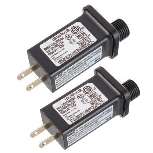 SIGANDG 24V 7.2W LED Transformer Replacement Class 2 Power LED Controller with 8 Modes Supply for Christmas String Light Inflatable Decorations IP44 Waterproof Low Voltage Transformer(2 Pcs)