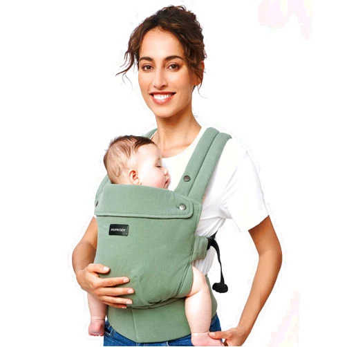 Momcozy Baby Carrier with Natural Cotton Linen, Built to Last, Ergonomic Design, 7-44lbs for Infant and Toddler, Lightweight and Comfortable, Hands-Free for Moms&Dads, Sage Green