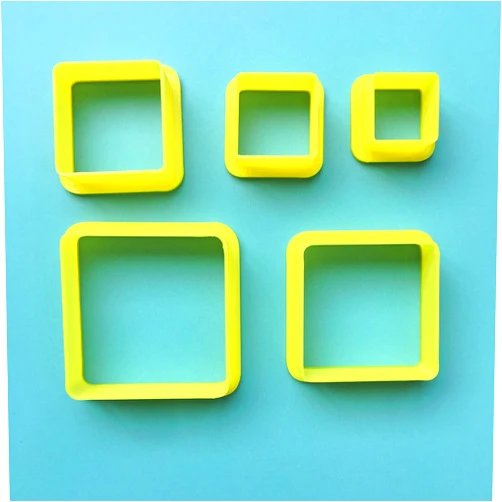 CHENRUI Set of 5 Square Shape Polymer Clay Cutters for Making Jewelry and Earring