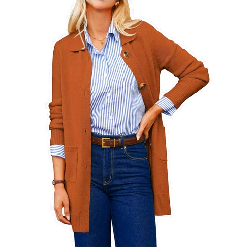 GRACE KARIN Women's Fall Long Cardigan Sweaters with Pockets, Button Knit Blazer Trendy, Open Front Dressy Casual Jacket