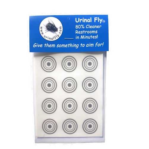 Urinal Fly Toilet Stickers, 12 Packs, Grey Target, 80% Cleaner Bathrooms in Minutes!