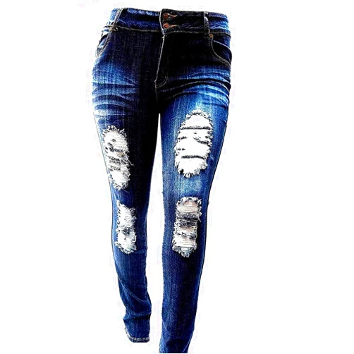 JEANS FOR LOVE Jack David Womens Super Plus Size Ripped Destroy Denim Distressed Skinny Jeans Stretchy Pants