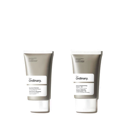 The Ordinary Skincare Essentials Travel Set: Squalane Cleanser & Natural Moisturizing Factors + HA (1.7oz & 1oz Travel Sizes)