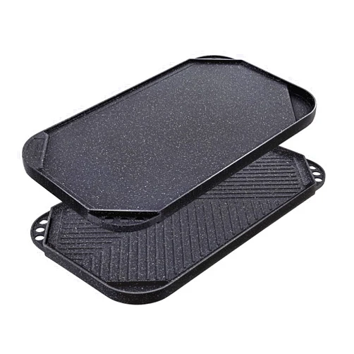 SENSARTE Nonstick Griddle Grill Pan, Pro-Grid Reversible Grill & Griddle Pan, Two Burner Cast Aluminum Griddle, Portable for Indoor Stovetop or Outdoor Camping BBQ, 19.5