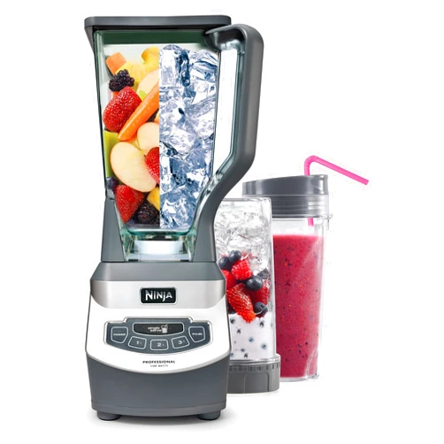 Ninja BL660 Professional Compact Smoothie & Food Processing Blender, 1100-Watts, 3 Functions -for Frozen Drinks, Smoothies, Sauces, & More, 72-oz.* Pitcher, (2) 16-oz. To-Go Cups & Spout Lids, Gray