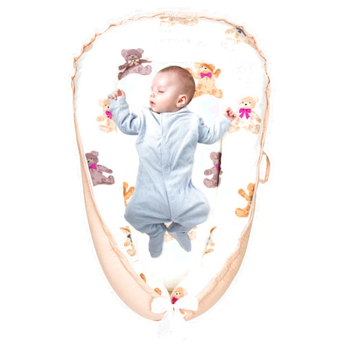 KOMBI Baby Lounger - Baby Lounger Pillow for 0-24 Months, Breathable & Portable Baby Nest for Co Sleeping, Tummy Time and Playtime