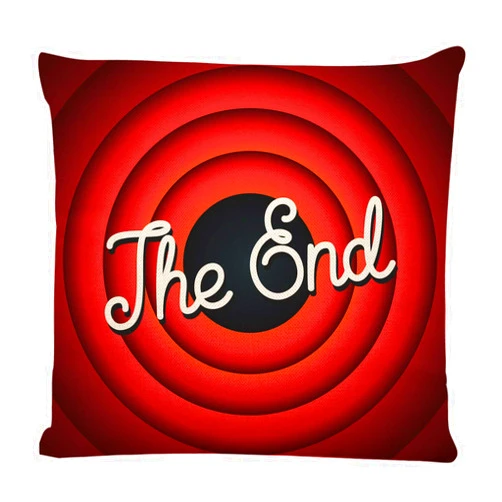 Ofocam Movie Ending Screen Throw Pillow Cover Hollywood Show Art Cinema Film Video Vintage Decorative Throw Pillow Cushion Case for Home Couch Living Room Bed Sofa Car 18 x 18 Inches Pillowcase