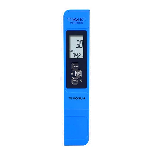 VIVOSUN TDS Tester 3-in-1 TDS EC & Temperature Meter Ultrahigh Accuracy Digital Water Quality TDS Tester (Blue)