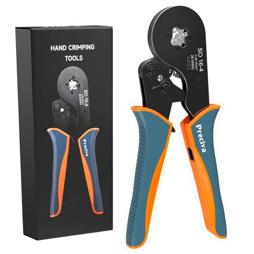 Preciva Wire Ferrule Crimping Tool, Preciva AWG 28-5 (0.08-16mm²) Square Jaw Wire Crimping Pliers Self-Adjustable Ratchet Ferrule Terminals Crimper for Wire Terminals Cables End-sleeves