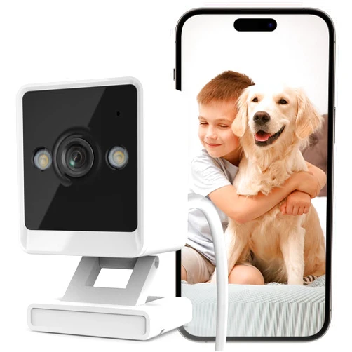Vebiliki 2K Indoor Security Camera with Night Vision & 2 LED Lights | WiFi Camera for Monitoring Elderly, Babies, and Pets | Cameras for Home Security Cloud & SD Card Storage | 2.4G WiFi Compatible Only