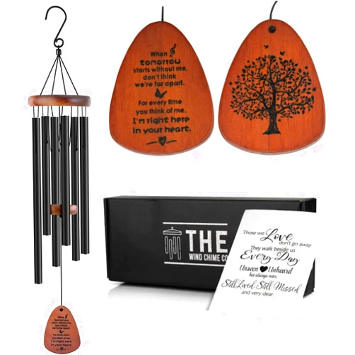 Trend Jockey The Wind Chime CO Memorial Wind Chimes, Sympathy Wind Chimes Gift for The Loss of A Loved one, Home Decor Outdoor Garden, Soothing Melodic Tones with Mute Option.
