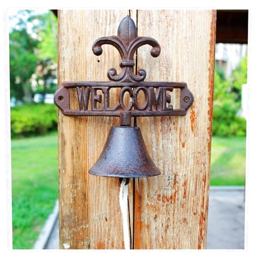 WDDD Cast Iron Doorbell Dinner Bell Antique Doorbell Garden Grocery Patio Gardening Bell Handbell Doorbell Vintage Cast Iron