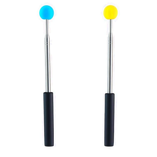 Phewa 2pcs Telescopic Teacher Pointer for School Teaching,Conference Presentation, Retractable Pointer Stick with Soft Grip Handles (Yellow, Green)