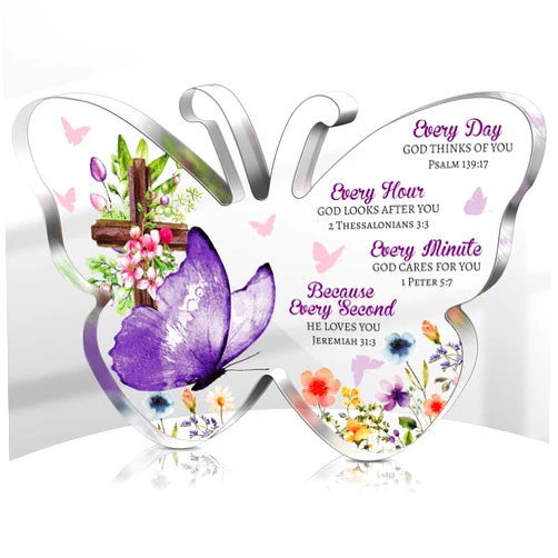 Gerrii Christian Gifts for Women Inspirational Religious Gifts for Her Bible Verse Desk Decor Spiritual Acrylic Plaque Decorative Sign for Birthday Christmas Mom Sister Friend (Cute)