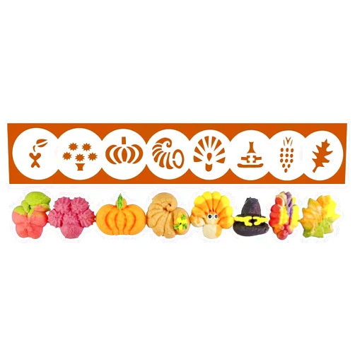 Impress! cookie press disks Thanksgiving 8 Disk Set for Cookie Presses